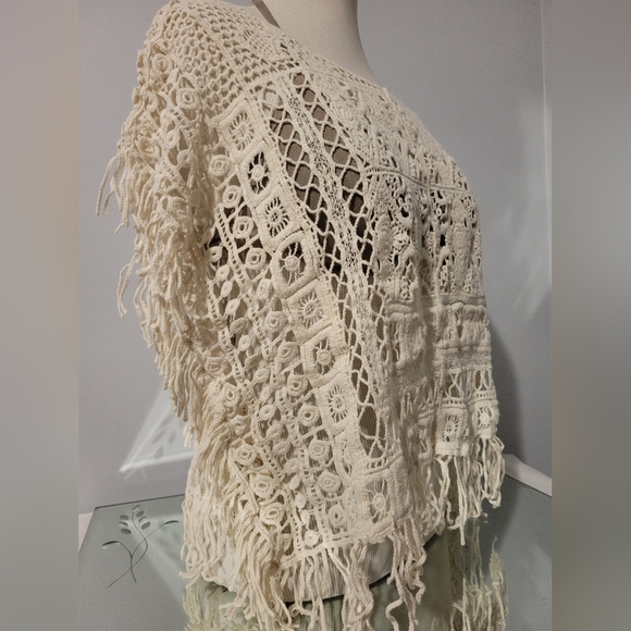 BOHO KNITTED CROCHET TUNIC TOP - Picture 4 of 6